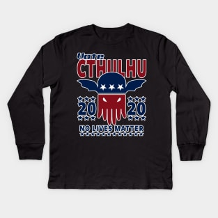 VOTE CTHULHU 2020 - CTHULHU AND LOVECRAFT Kids Long Sleeve T-Shirt